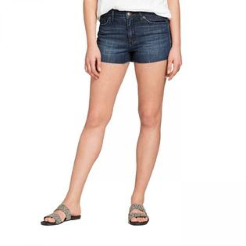 Universal Thread Women's High-Rise Raw Hem Jean Shorts Dark Wash- Size 2